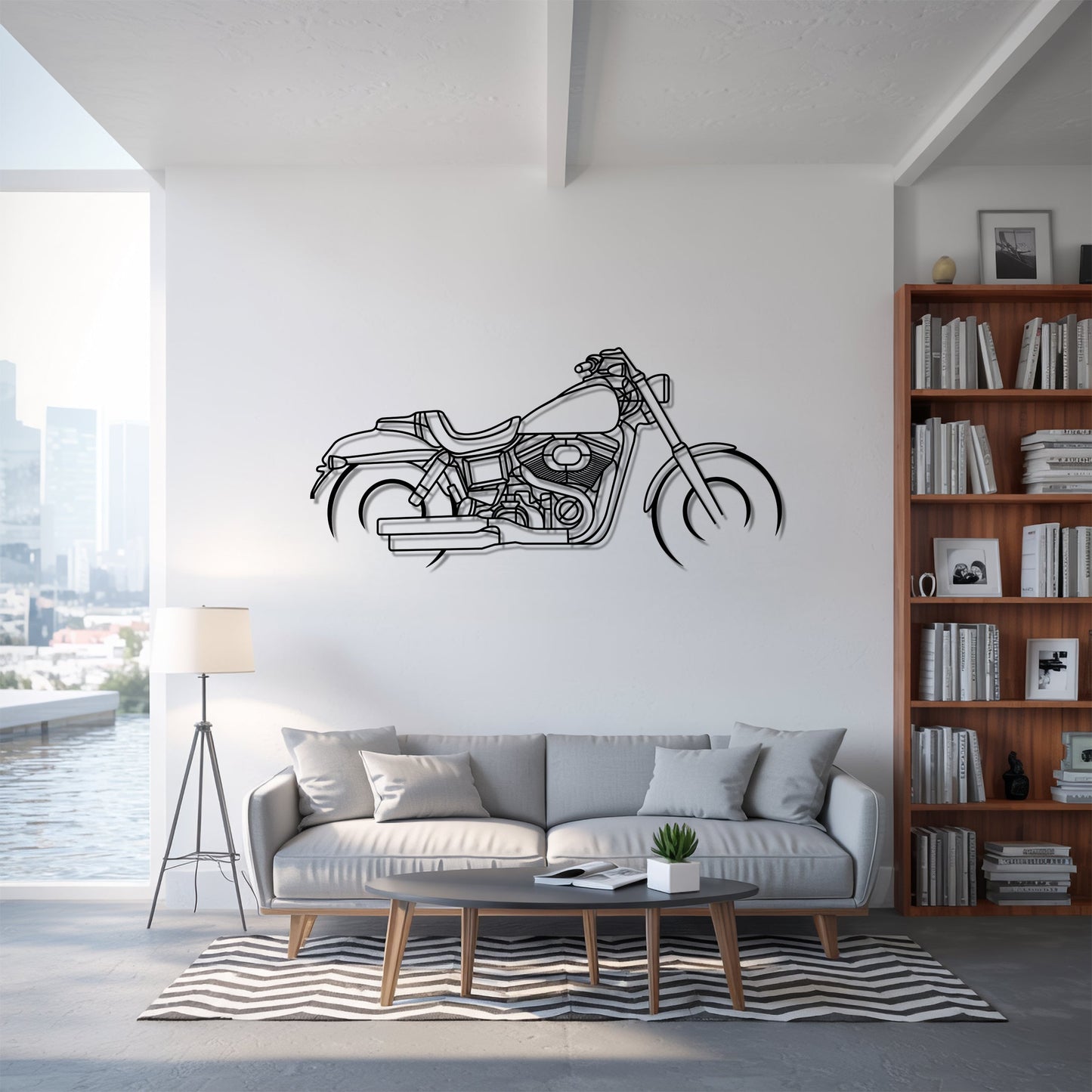 Fat Bob – Kovová dekorácia na stenu motorky