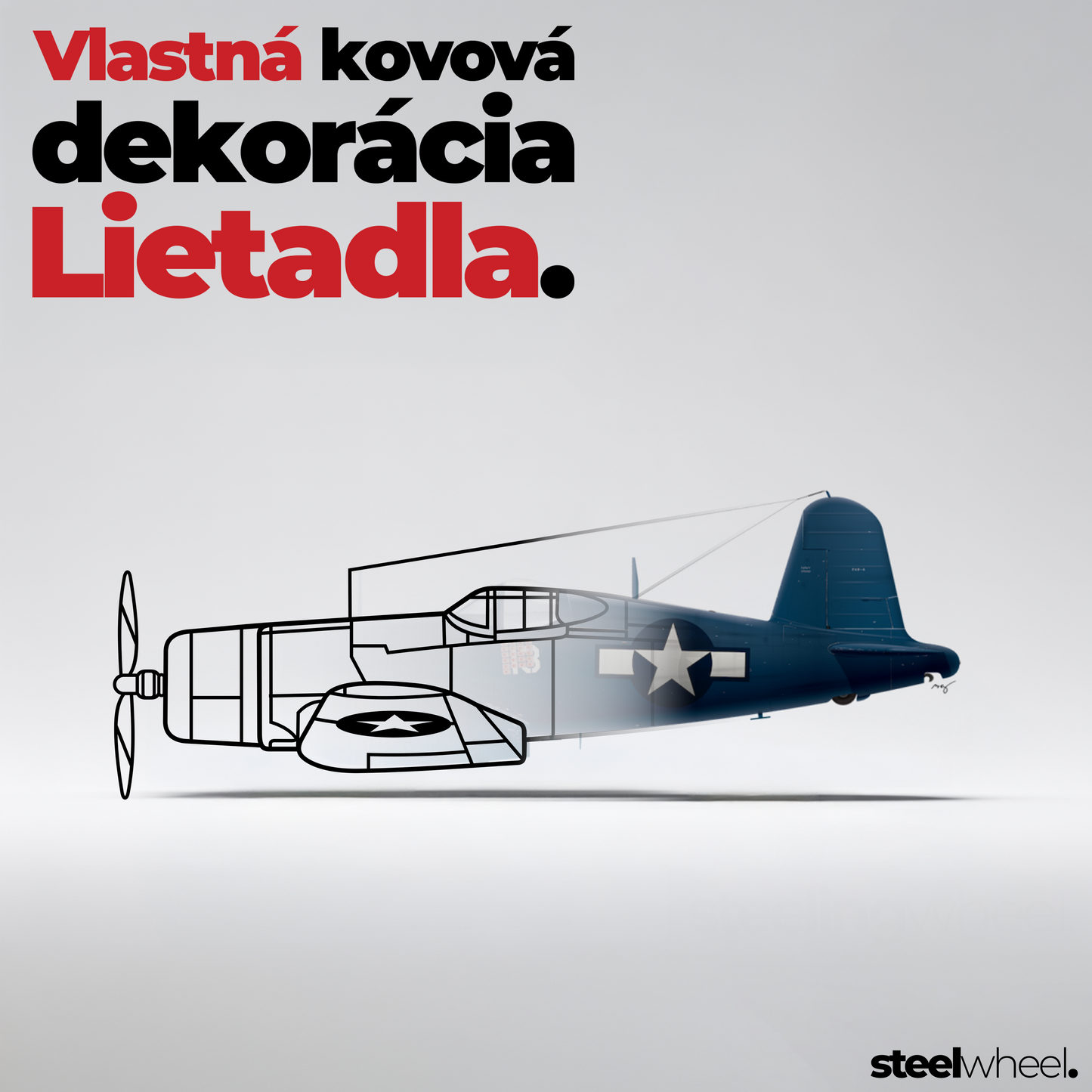 Vlastná silueta lietadla – Lietadlo na stenu