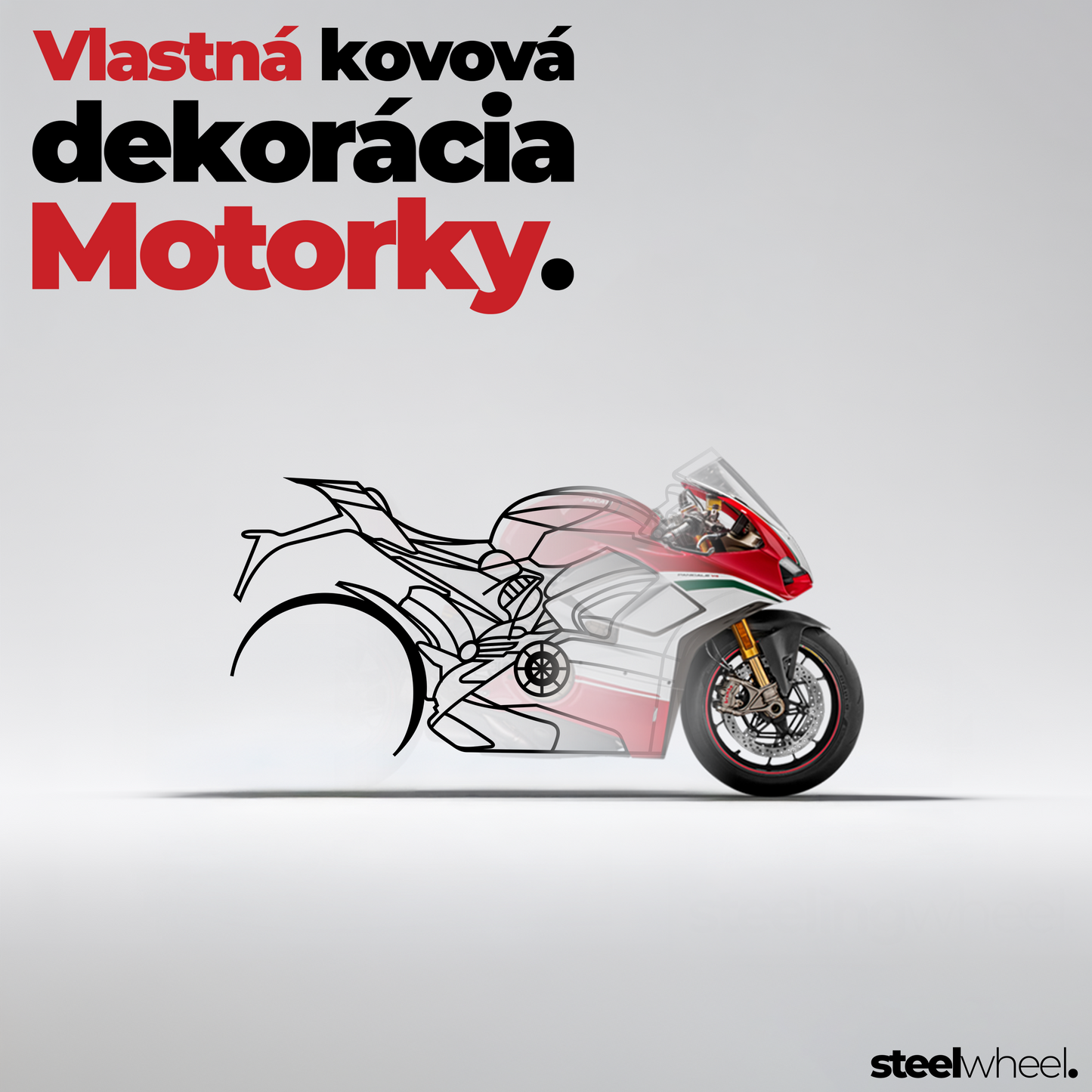 Vlastná silueta motorky – Motorka na stenu