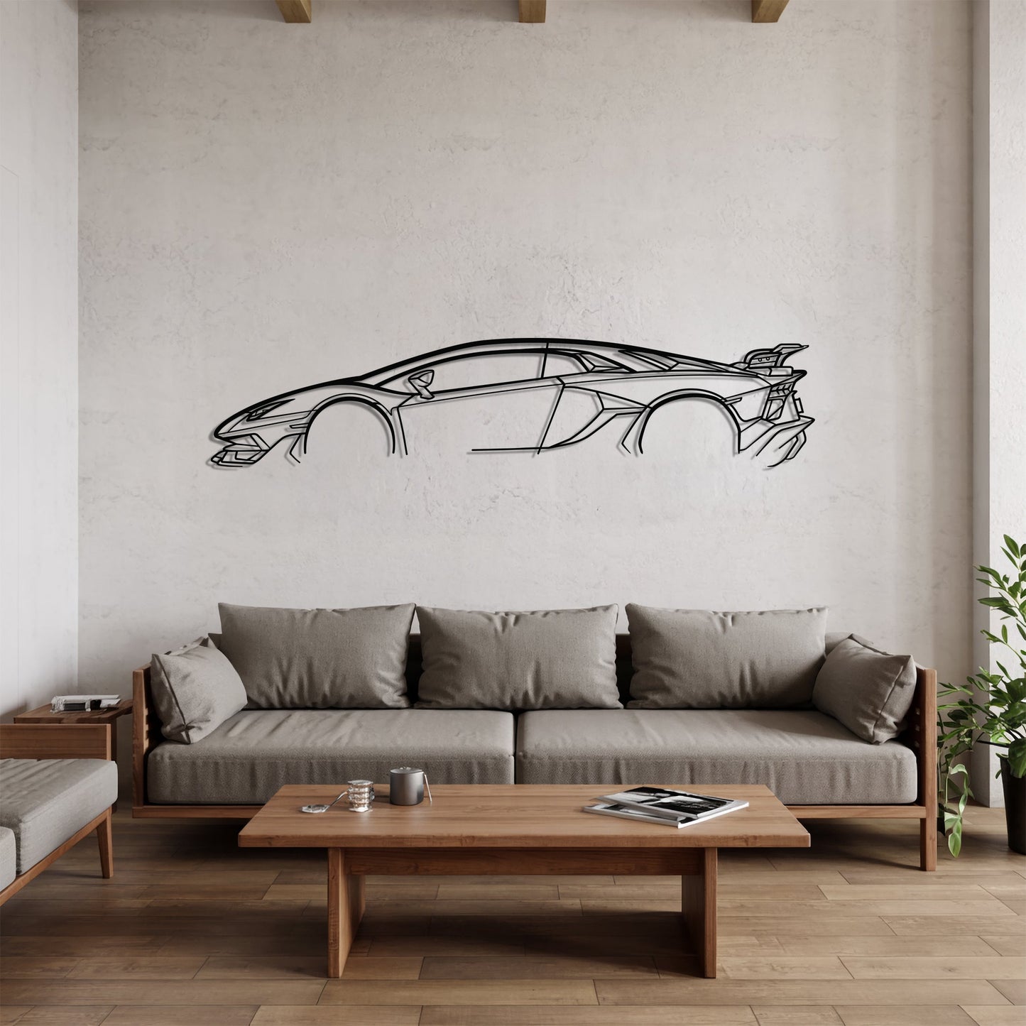 Aventador SVJ – Kovová dekorácia na stenu auta