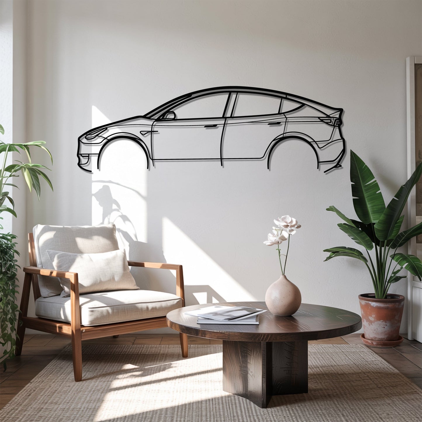 Model Y – Kovová dekorácia na stenu auta