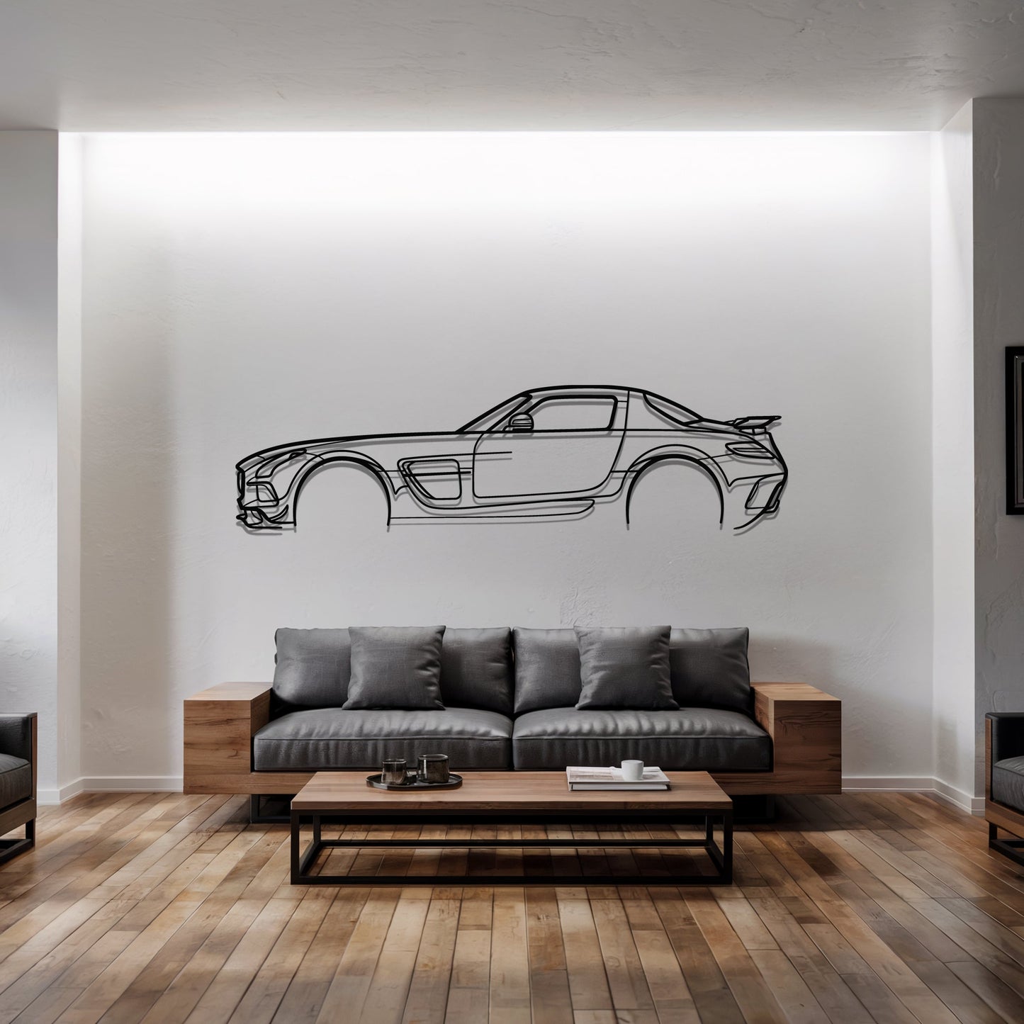 SLS AMG Black Series – Kovová dekorácia na stenu auta