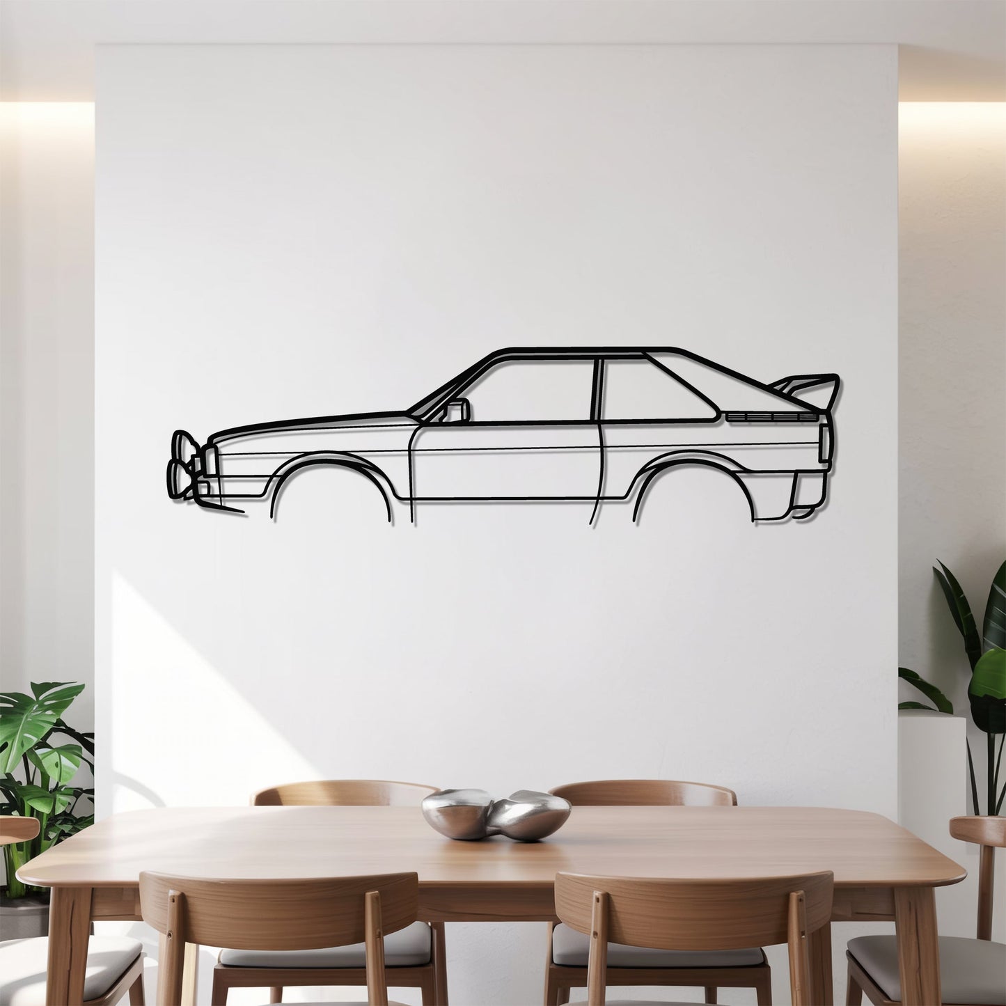 Sport Quattro – Kovová dekorácia na stenu auta