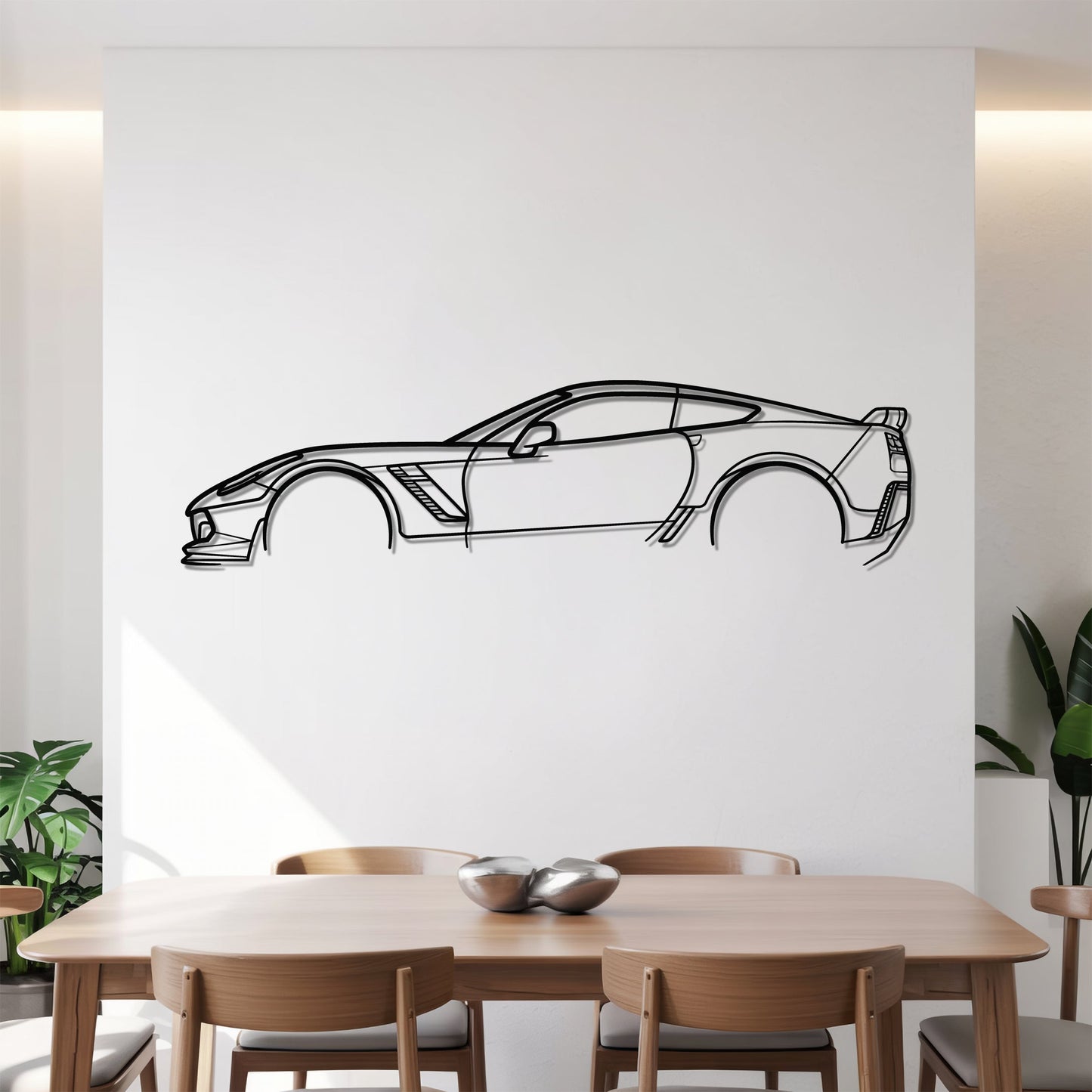 Corvette Z06 (C7) – Kovová dekorácia na stenu auta