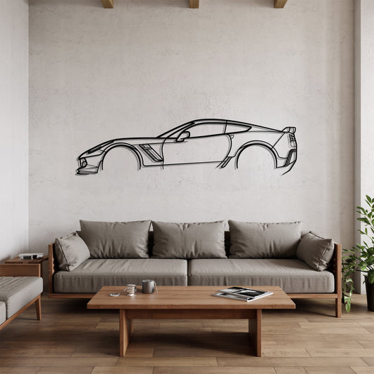 Corvette Z06 (C7) – Kovová dekorácia na stenu auta