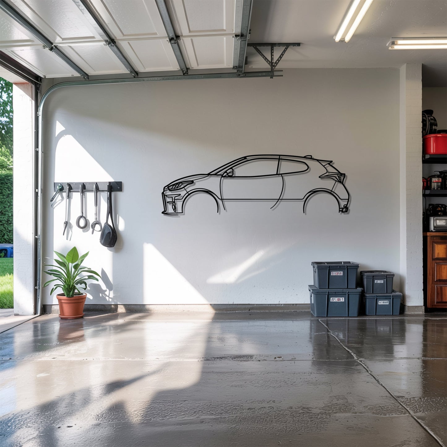 GR Yaris – Kovová dekorácia na stenu auta