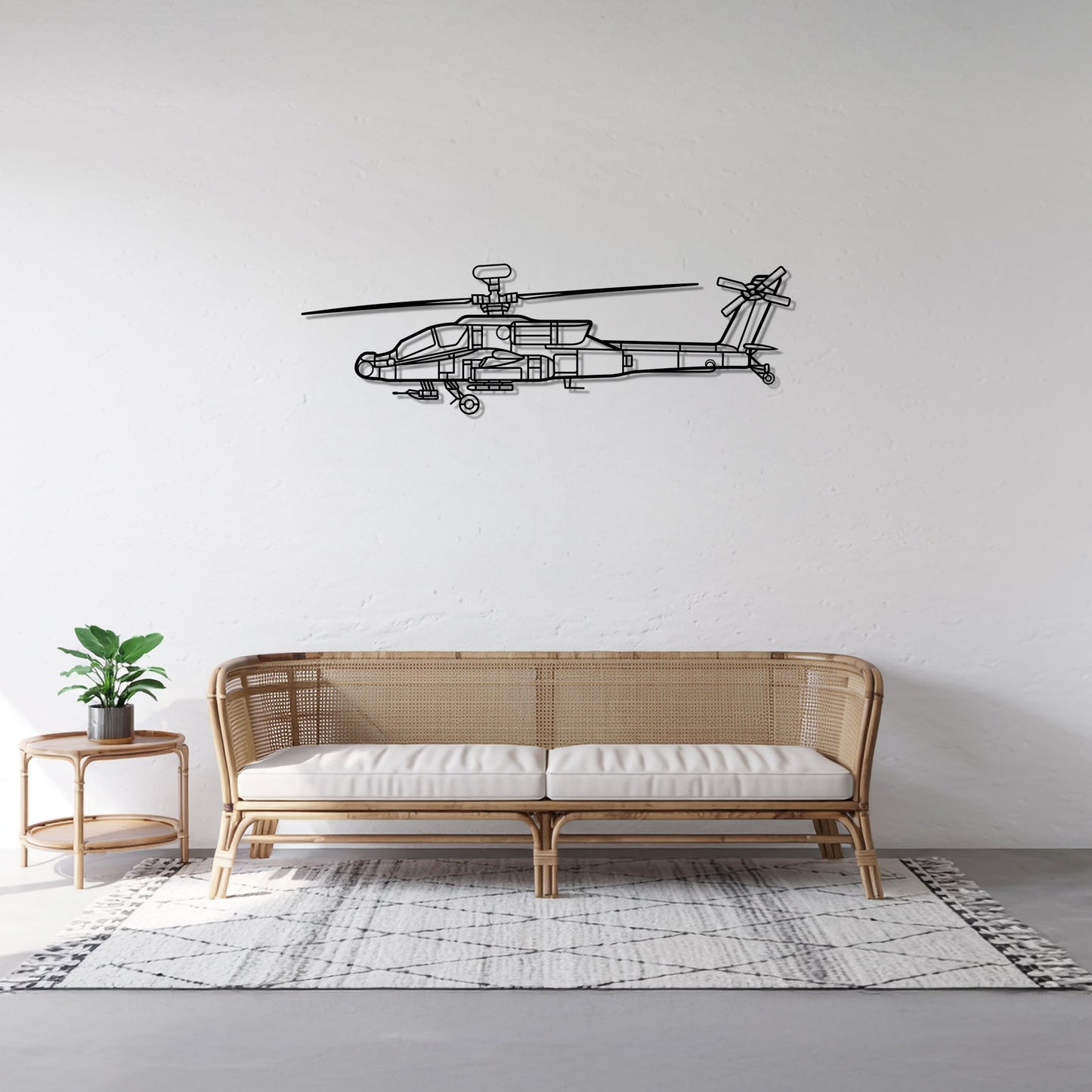 AH-64D Apache – Kovová dekorácia na stenu helikoptéry