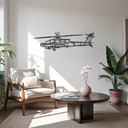 AH-64D Apache – Kovová dekorácia na stenu helikoptéry