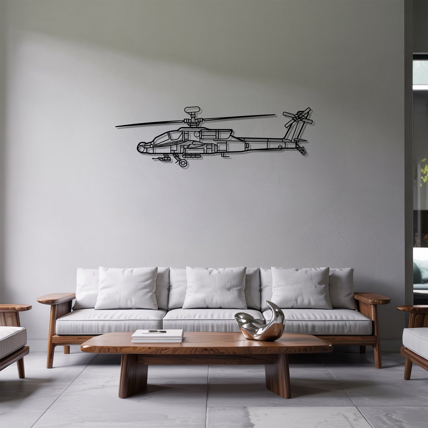 AH-64D Apache – Kovová dekorácia na stenu helikoptéry