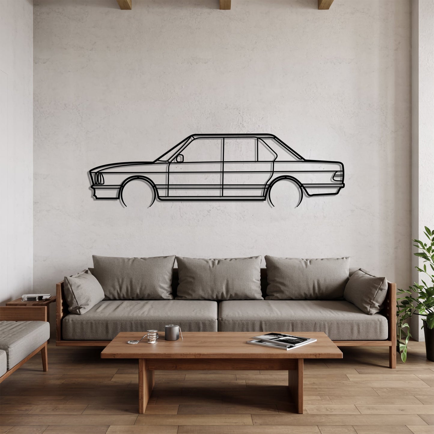 5-series E28 Detailed – Kovová dekorácia na stenu auta