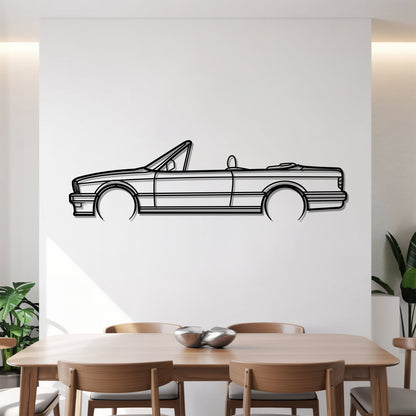 E30 coupe cabrio Detailed – Kovová dekorácia na stenu auta