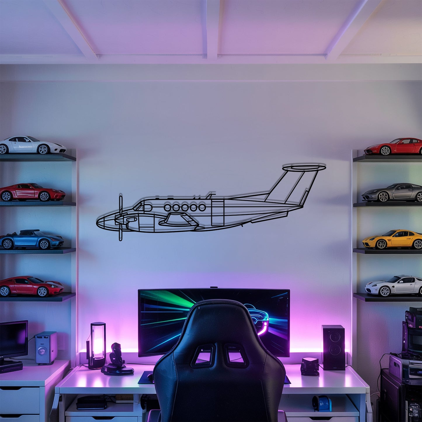 King Air B200 – Kovová dekorácia na stenu lietadla