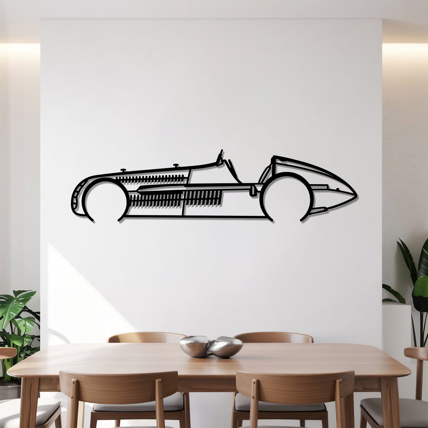 1950 Alfa 158 F1 – Kovová dekorácia na stenu auta