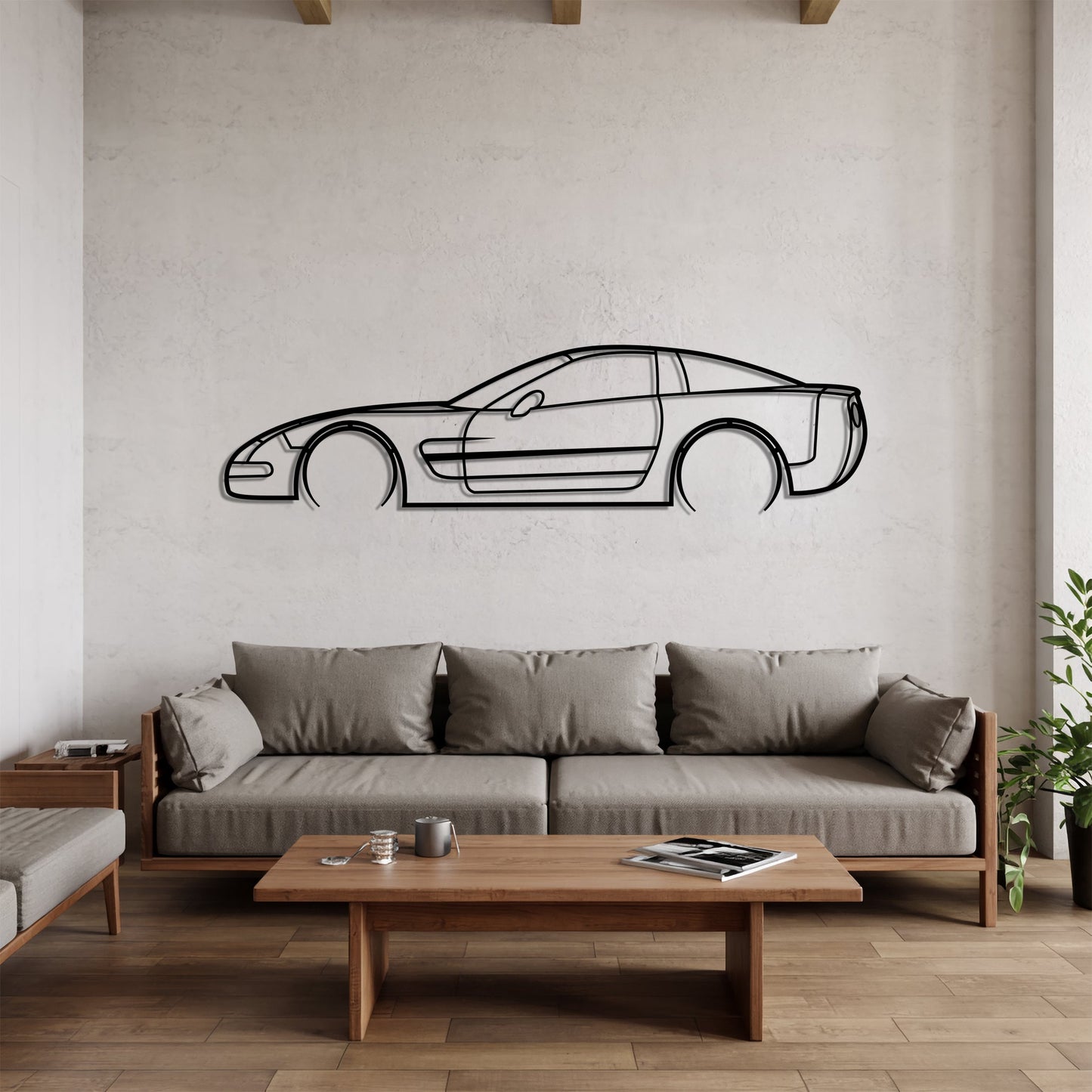 Corvette C5 Detailed – Kovová dekorácia na stenu auta