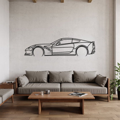 Corvette C7 Detailed – Kovová dekorácia na stenu auta