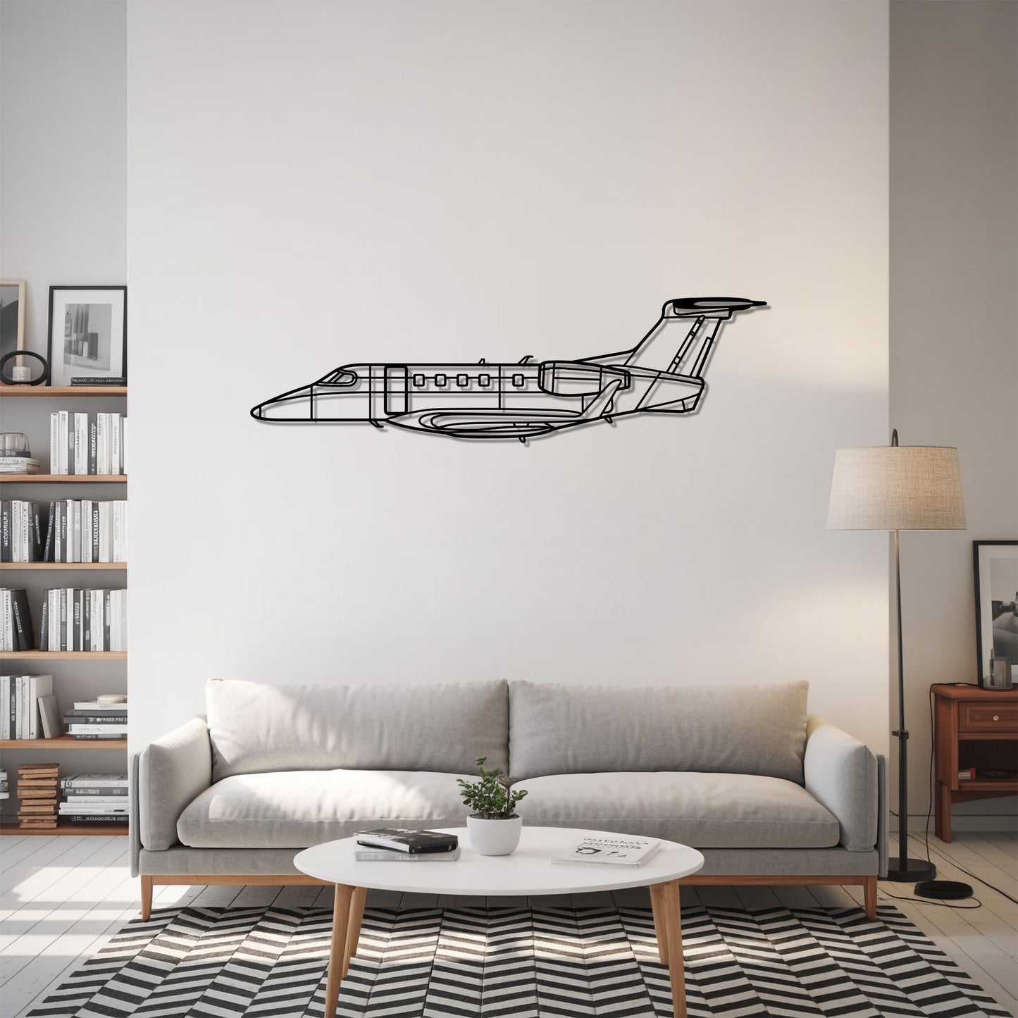 Phenom 300 – Kovová dekorácia na stenu lietadla