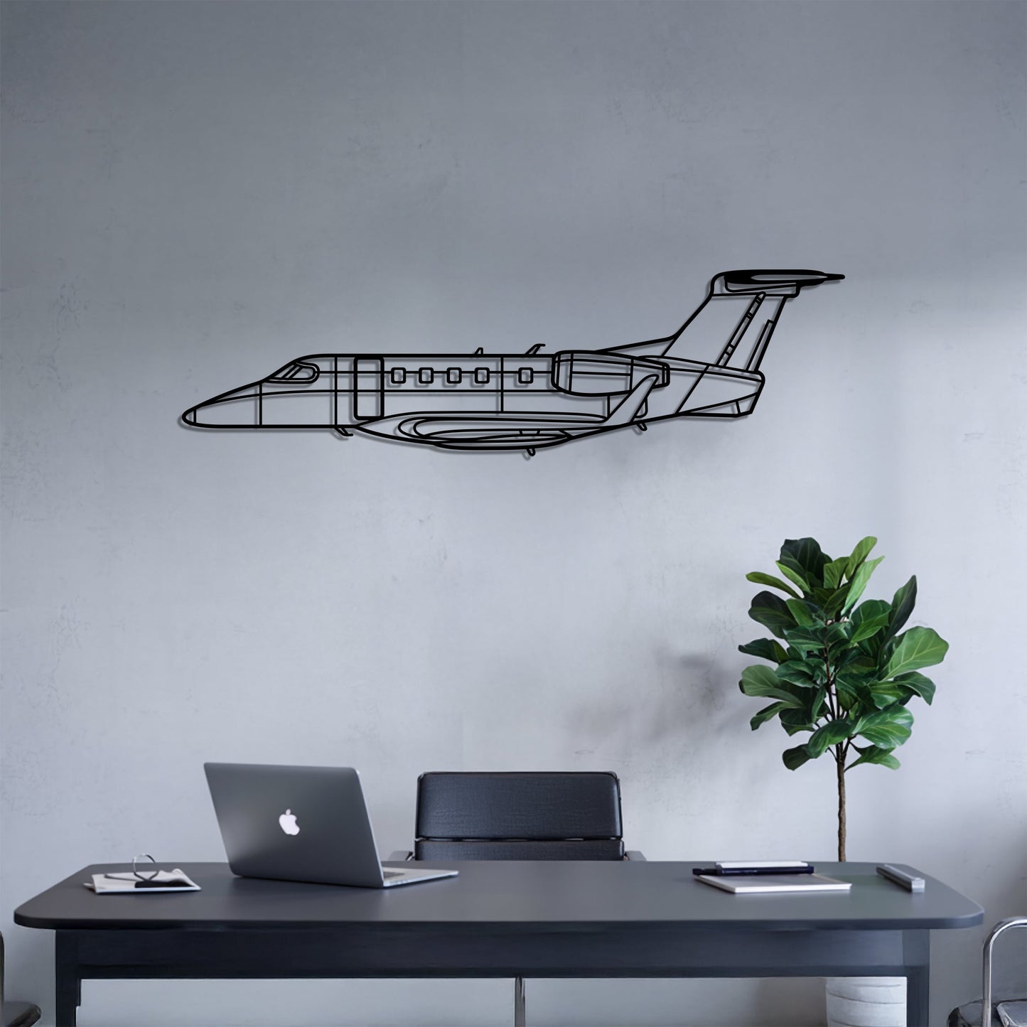 Phenom 300 – Kovová dekorácia na stenu lietadla