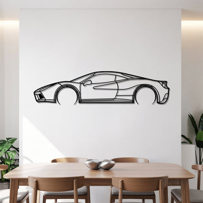 488 GTB Detailed – Kovová dekorácia na stenu auta