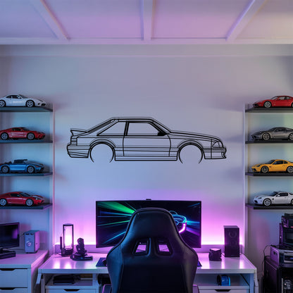 Mustang 1991 Detailed – Kovová dekorácia na stenu auta