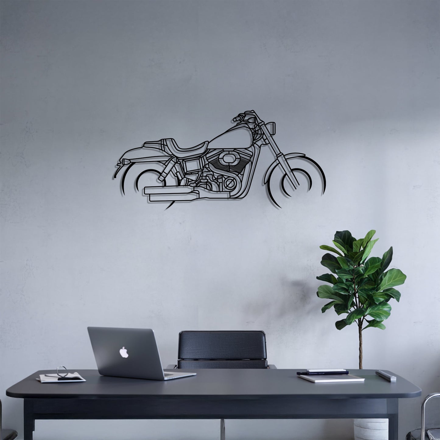 Fat Bob – Kovová dekorácia na stenu motorky