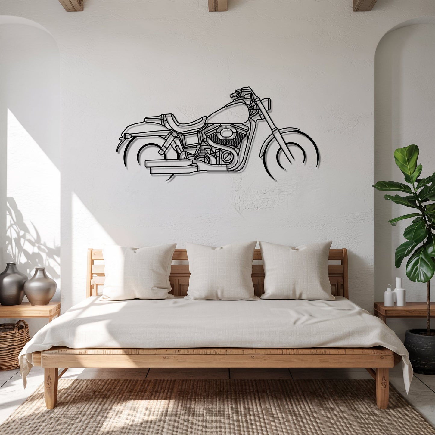Fat Bob – Kovová dekorácia na stenu motorky