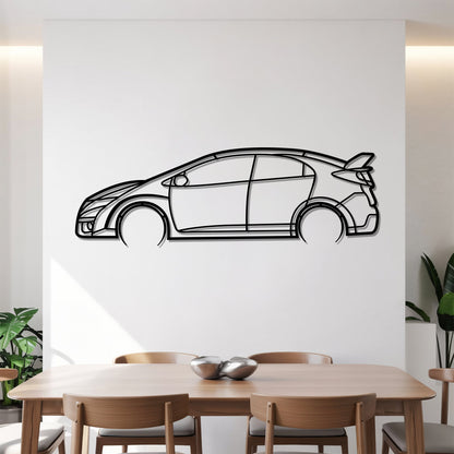 Civic Type-R FK2 Detailed – Kovová dekorácia na stenu auta