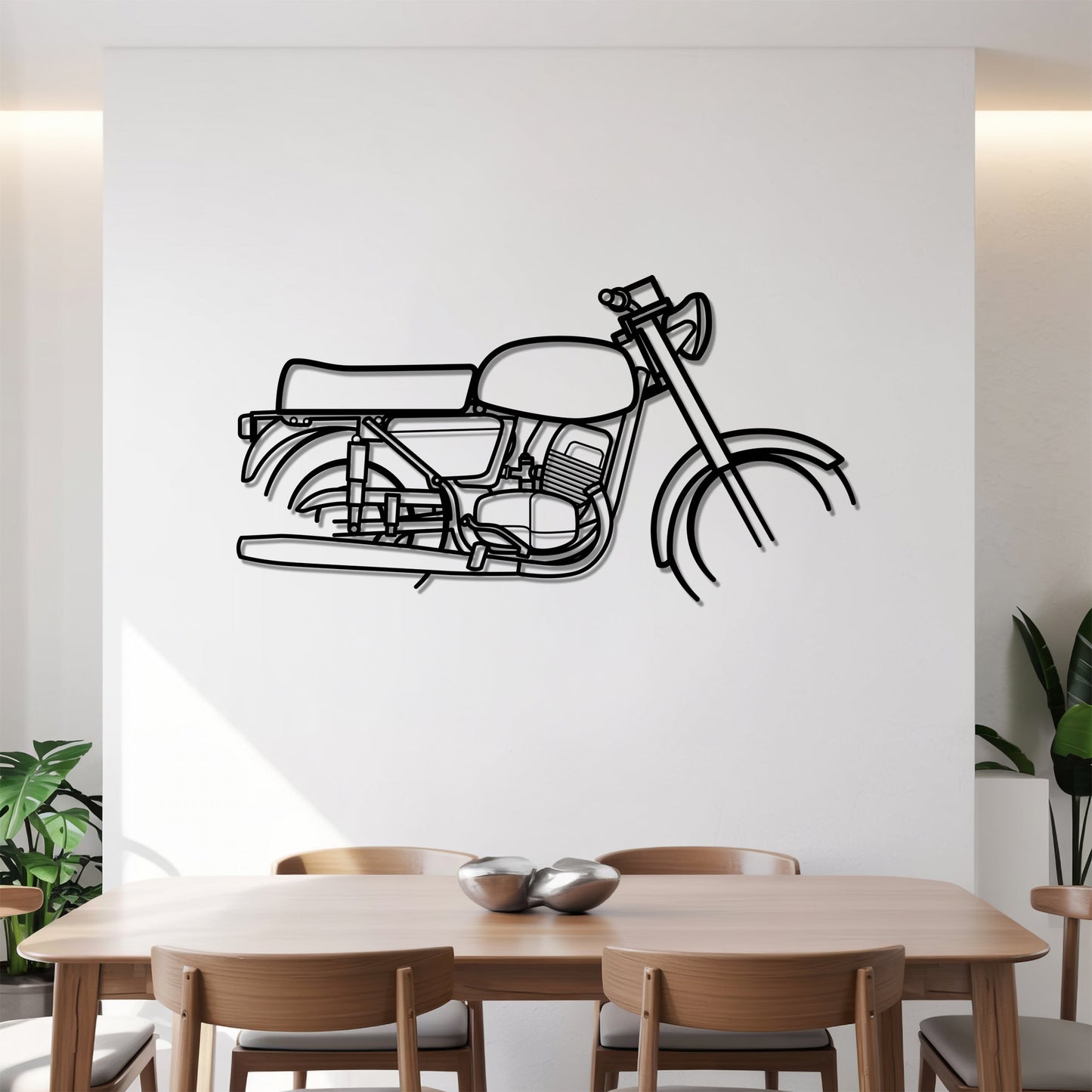 350 634 – Kovová dekorácia na stenu motorky