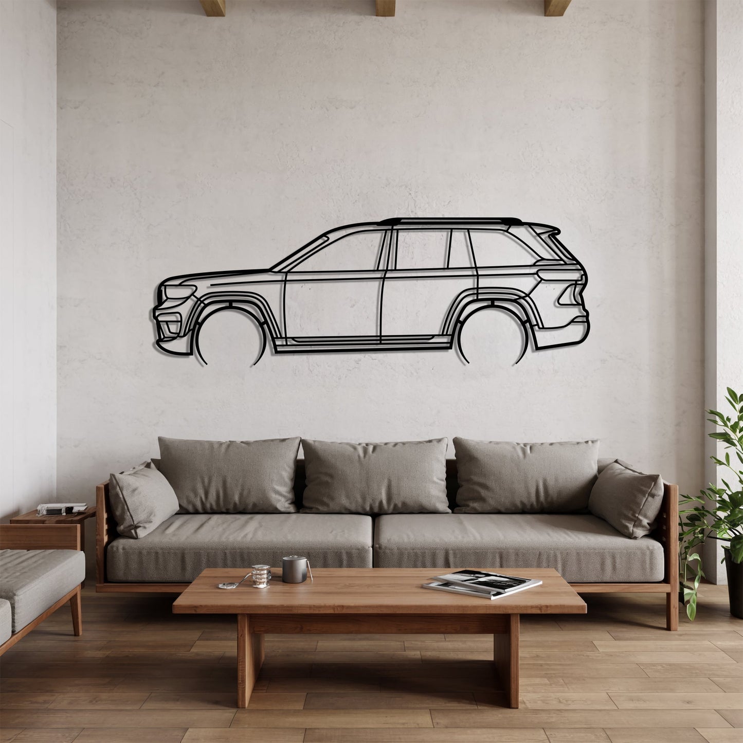 Grand Cherokee V Detailed – Kovová dekorácia na stenu auta