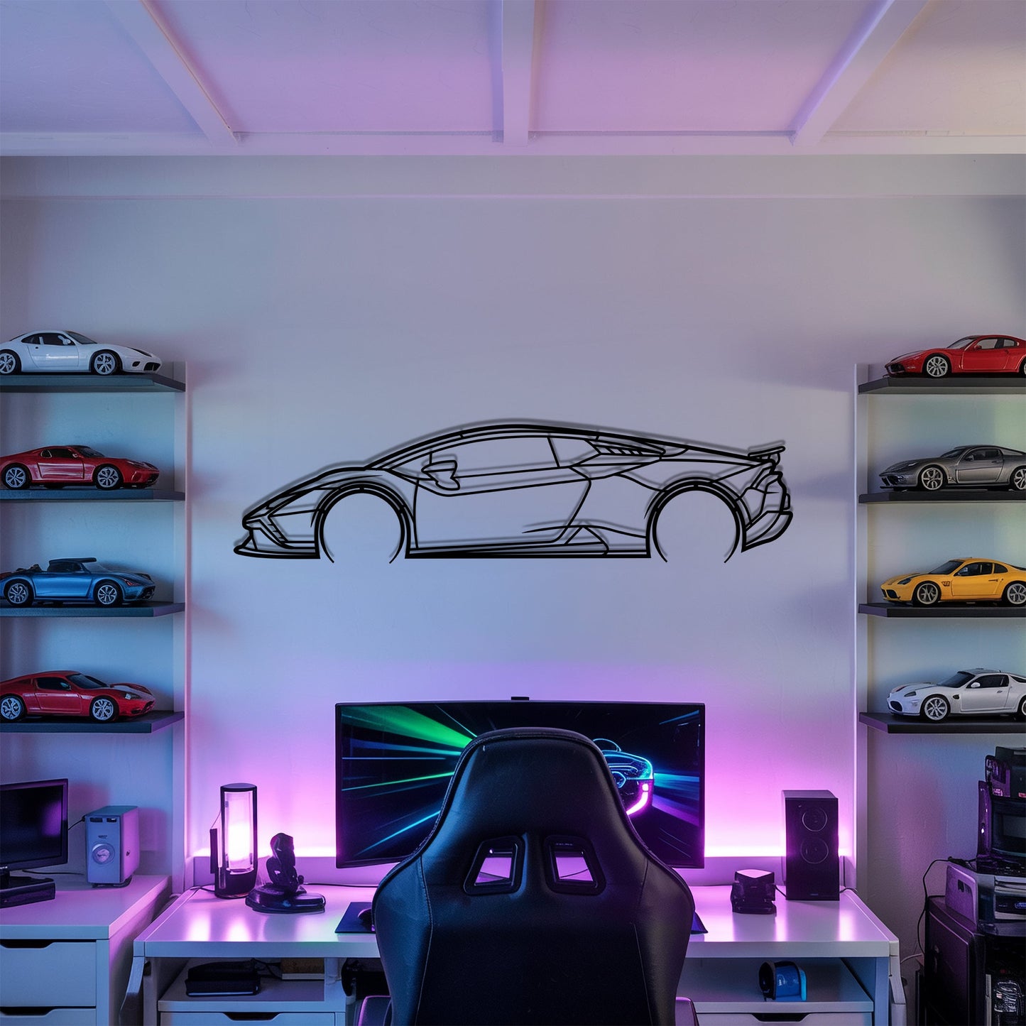 Huracan Detailed – Kovová dekorácia na stenu auta
