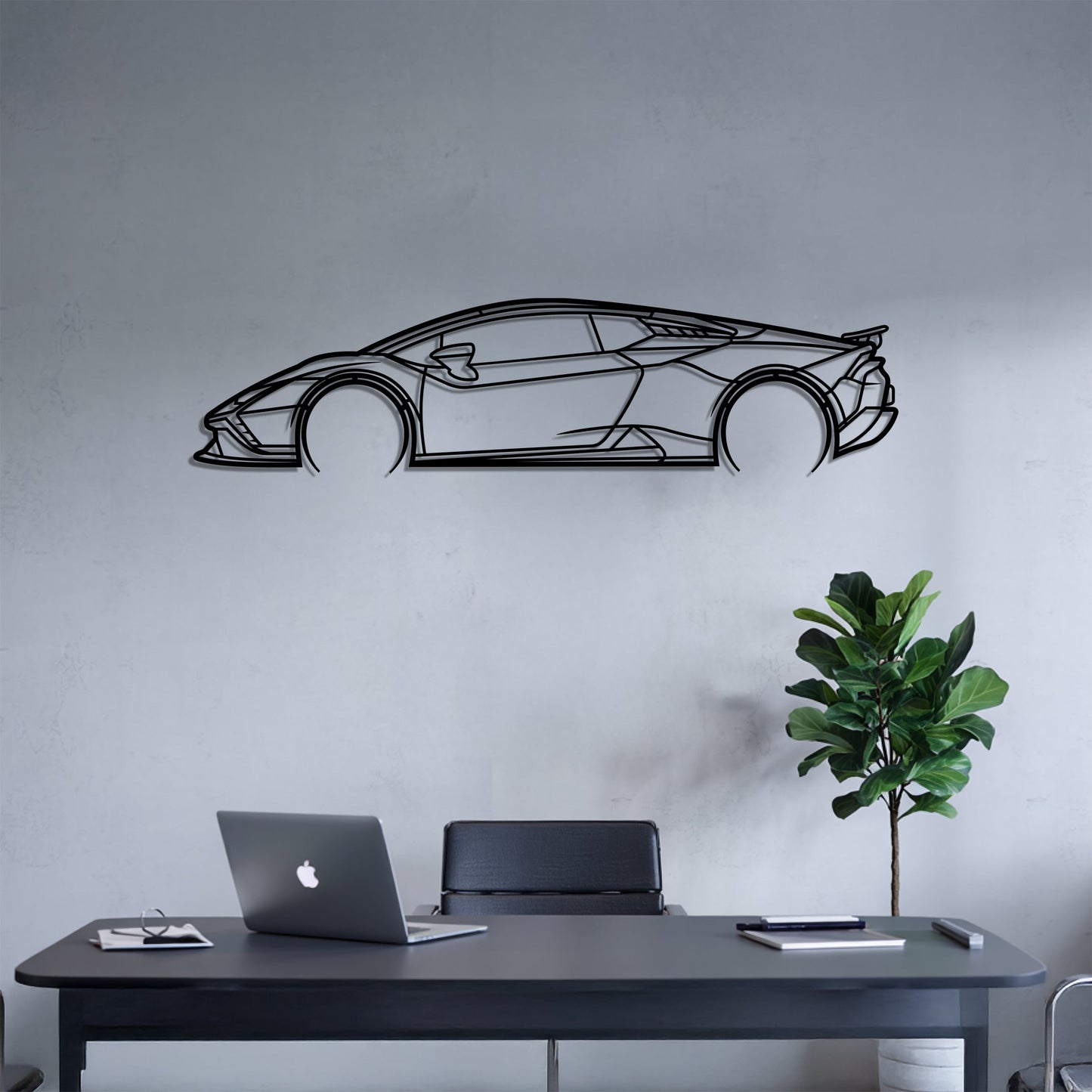 Huracan Detailed – Kovová dekorácia na stenu auta