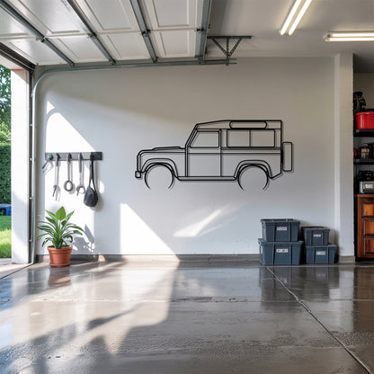 Defender 90 Detailed – Kovová dekorácia na stenu auta