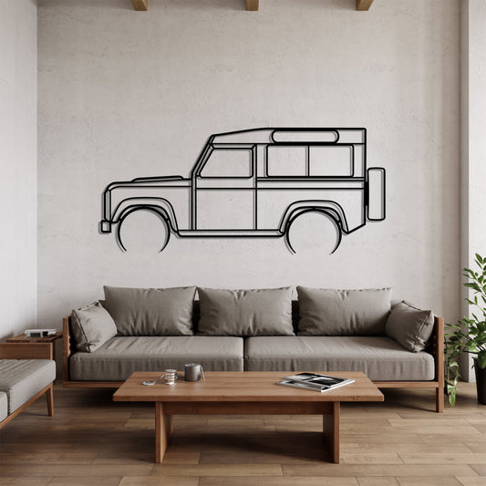 Defender 90 Detailed – Kovová dekorácia na stenu auta