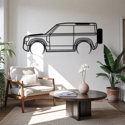 Defender II 90 Detailed – Kovová dekorácia na stenu auta