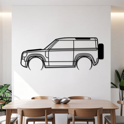 Defender II 90 Detailed – Kovová dekorácia na stenu auta