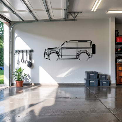 Defender II 90 Detailed – Kovová dekorácia na stenu auta