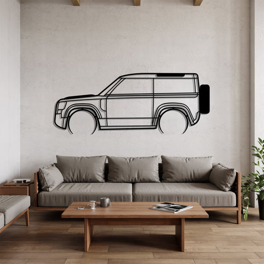 Defender II 90 Detailed – Kovová dekorácia na stenu auta