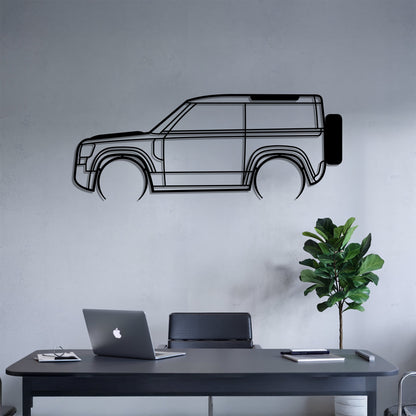 Defender II 90 Detailed – Kovová dekorácia na stenu auta