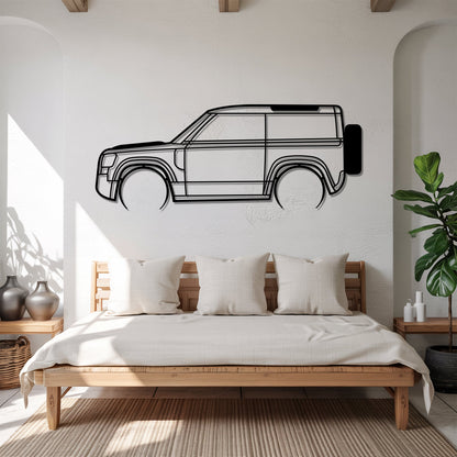Defender II 90 Detailed – Kovová dekorácia na stenu auta