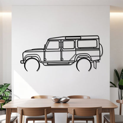 Defender profil Detailed – Kovová dekorácia na stenu auta