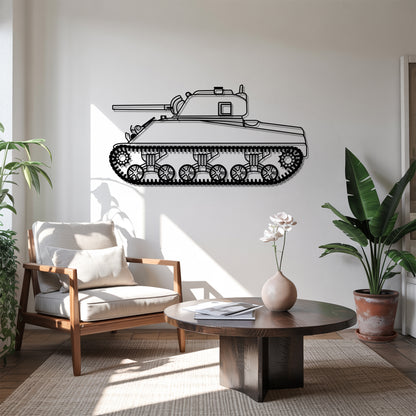 M4A2 Sherman – Kovová dekorácia na stenu tanku