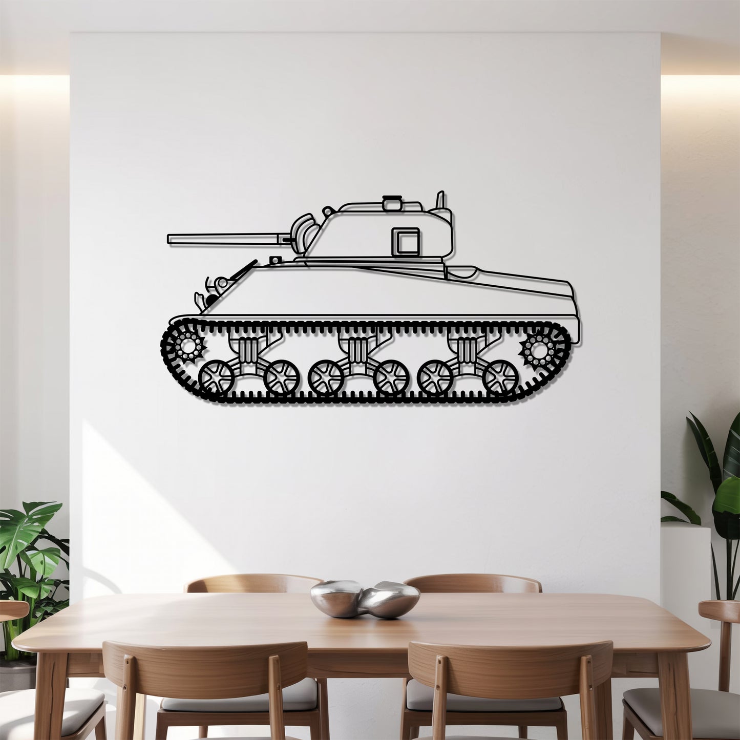 M4A2 Sherman – Kovová dekorácia na stenu tanku