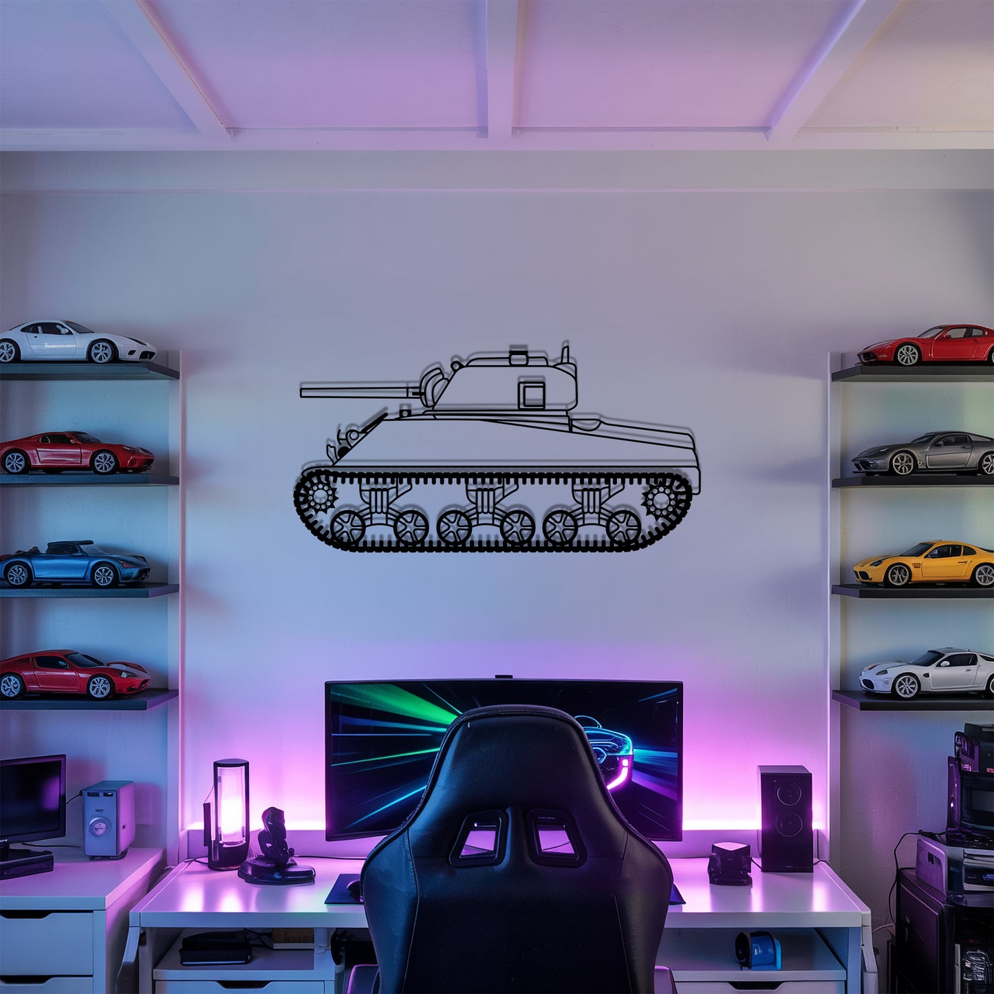 M4A2 Sherman – Kovová dekorácia na stenu tanku