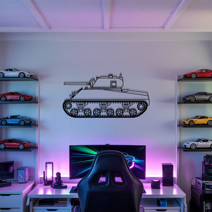 M4A2 Sherman – Kovová dekorácia na stenu tanku