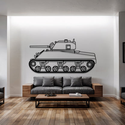 M4A2 Sherman – Kovová dekorácia na stenu tanku