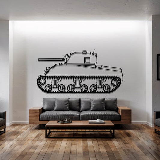 M4A2 Sherman – Kovová dekorácia na stenu tanku