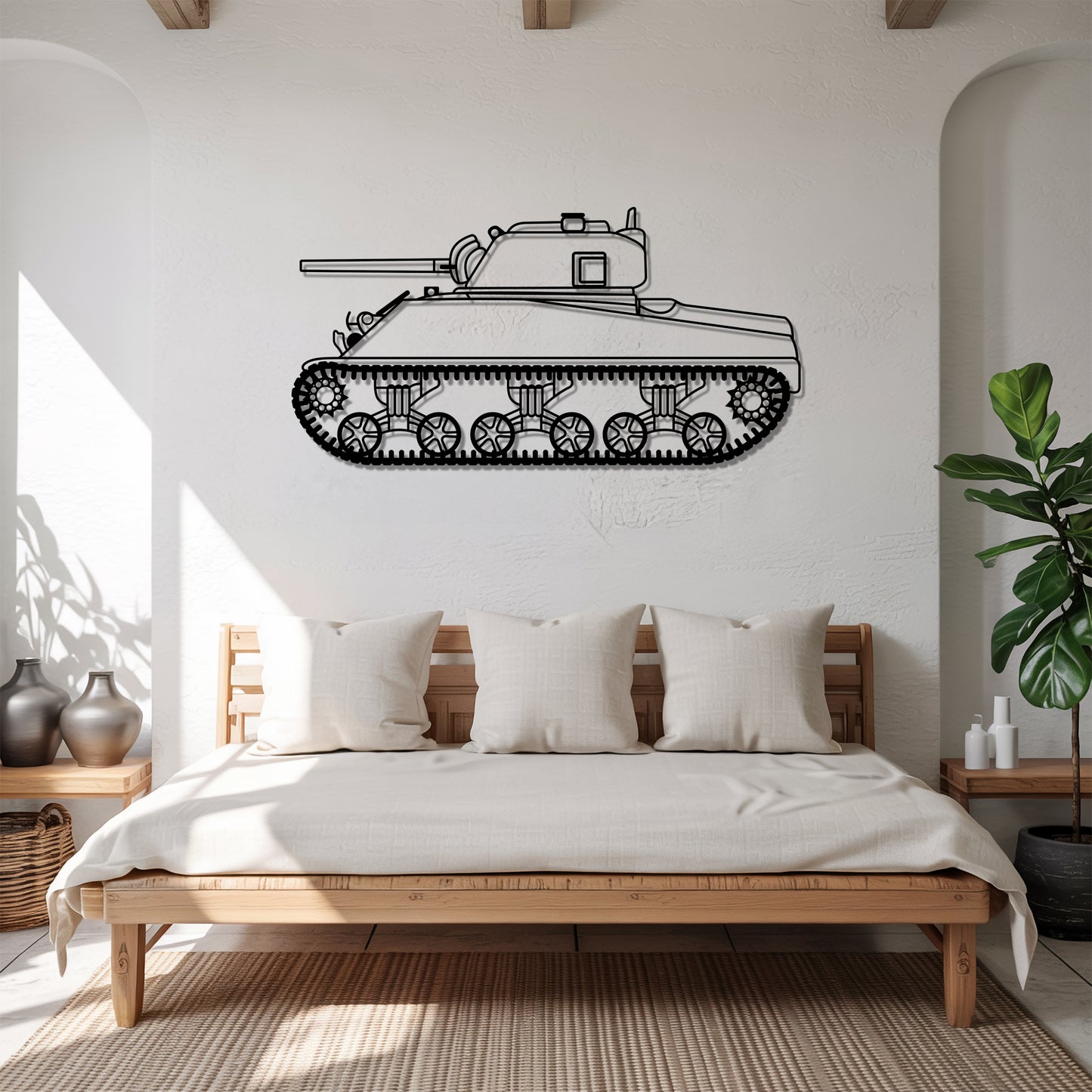 M4A2 Sherman – Kovová dekorácia na stenu tanku