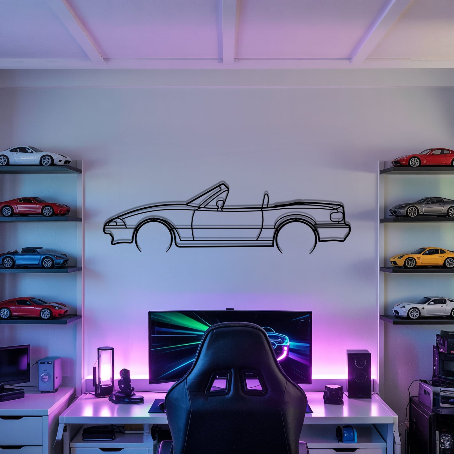 MX-5 NA Detailed – Kovová dekorácia na stenu auta