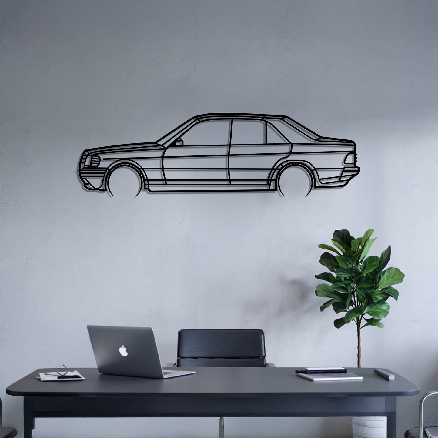 190E Detailed – Kovová dekorácia na stenu auta