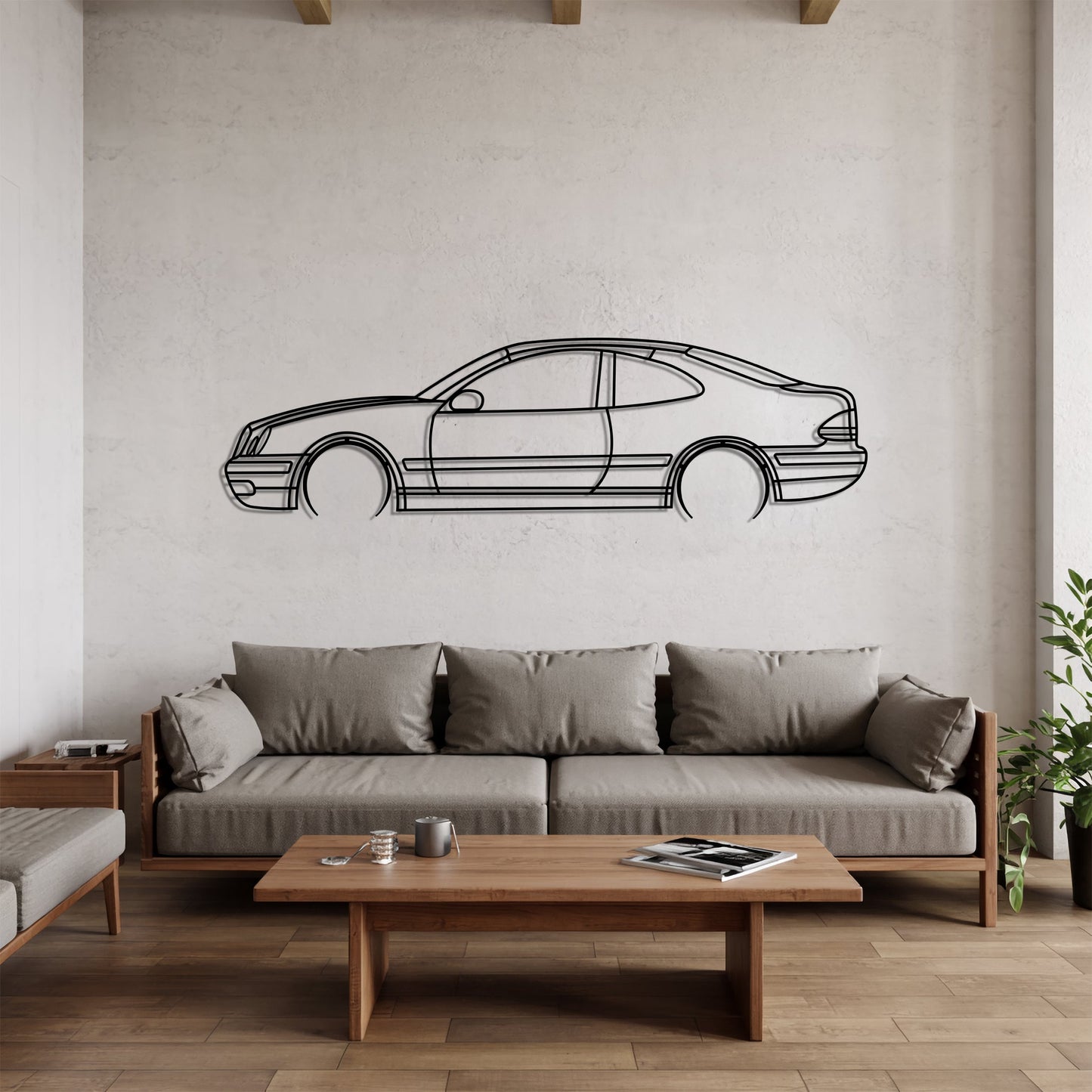 CLK W208 Detailed – Kovová dekorácia na stenu auta