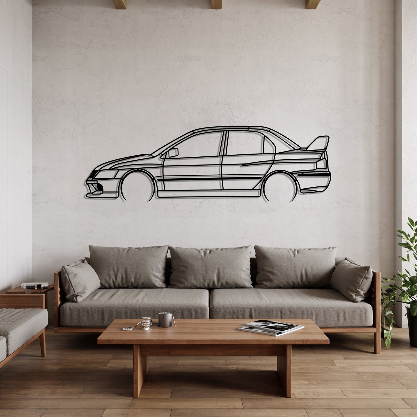 Lancer Evolution IX Detailed – Kovová dekorácia na stenu auta